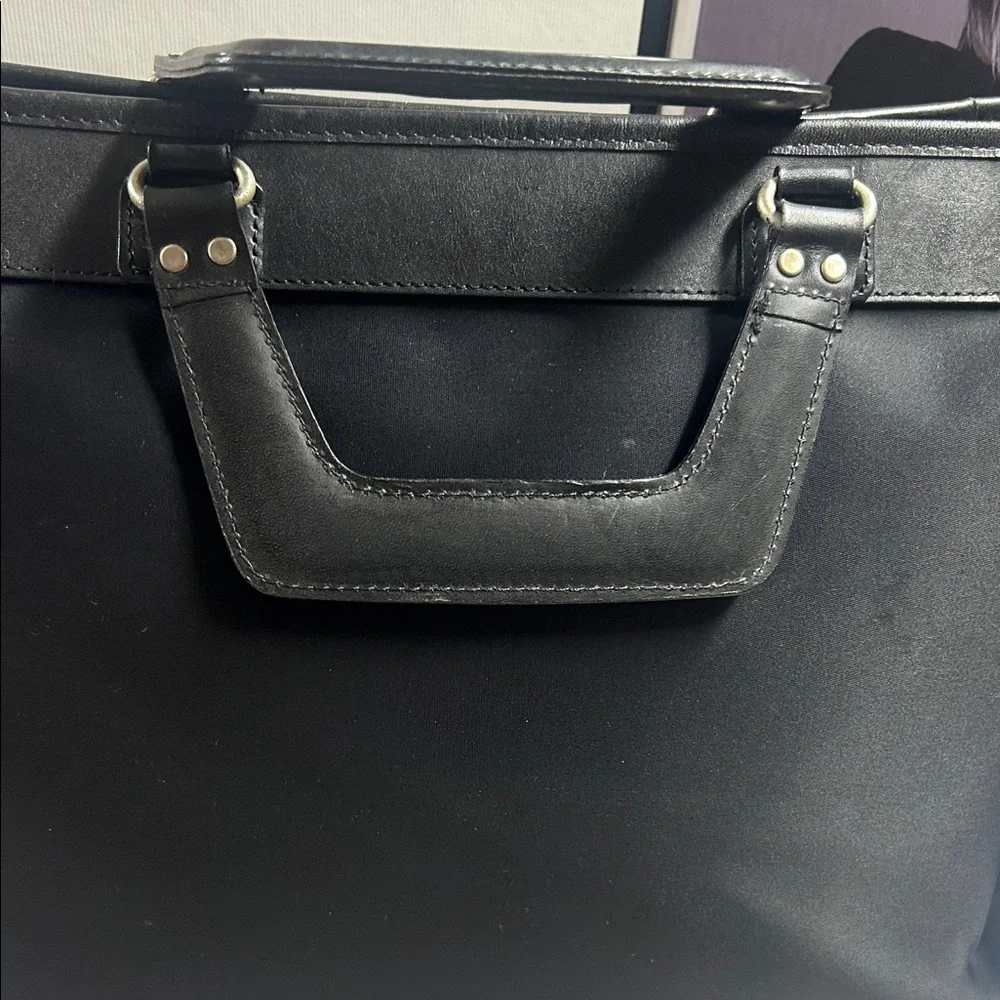 Burberry Black Leather Briefcase with Top Handles Dunhill Wallet set Rare